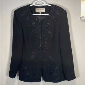 Vintage Maxie Klein Black Embellished Blazer